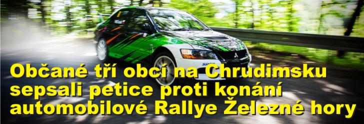 Občané tří obcí na Chrudimsku sepsali petice proti konání automobilové Rallye Železné hory