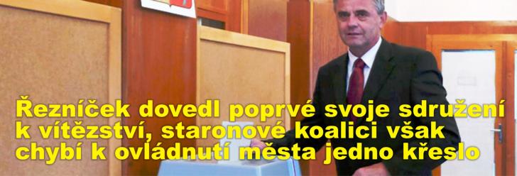 Řezníček dovedl poprvé svoje sdružení k vítězství, staronové koalici však chybí k ovládnutí města jedno křeslo