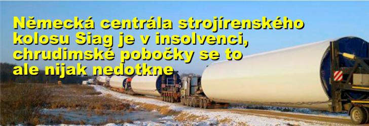 Německá centrála strojírenského kolosu Siag je v insolvenci, chrudimské pobočky se to ale nijak nedotkne