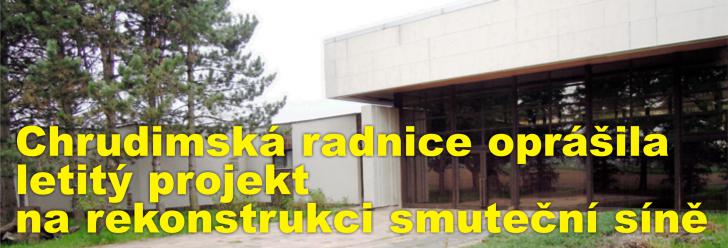 Chrudimská radnice oprášila letitý projekt na rekonstrukci smuteční síně a spustila přípravy na její přestavbu