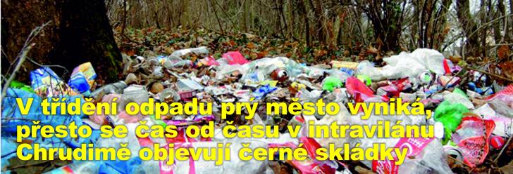 V třídění odpadu prý město vyniká, přesto se čas od času v intravilánu Chrudimě objevují černé skládky 