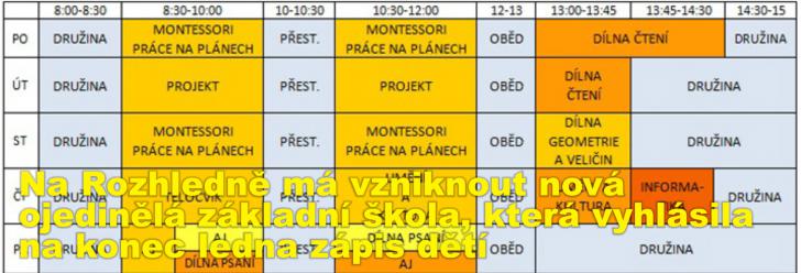 Na Rozhledně má vzniknout nová ojedinělá základní škola, která vyhlásila na konec ledna zápis dětí