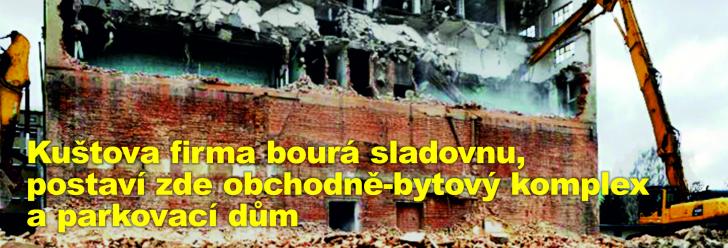 Kuštova firma bourá chrudimskou sladovnu, postaví zde obchodně-bytový komplex a parkovací dům
