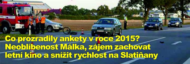Co prozradily ankety v roce 2015? Neoblíbenost Málka, zájem zachovat letní kino a snížit rychlost na Slatiňany