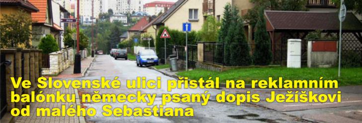 Ve Slovenské ulici přistál na reklamním balónku německy psaný dopis Ježíškovi od malého Sebastiana