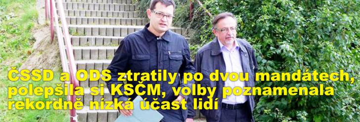 ČSSD a ODS ztratily po dvou mandátech, polepšila si KSČM, volby poznamenala rekordně nízká účast lidí