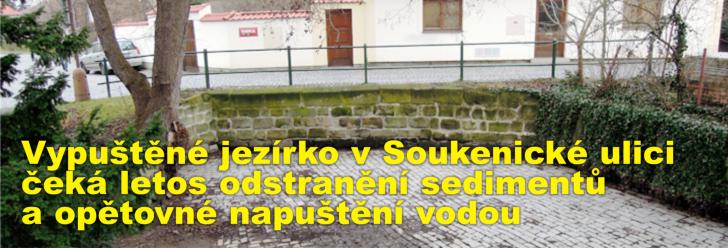 Vypuštěné jezírko v Soukenické ulici čeká letos odstranění sedimentů a opětovné napuštění vodou