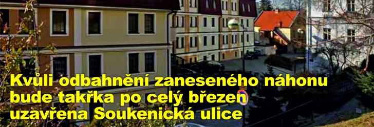 Kvůli odbahnění zaneseného náhonu bude takřka po celý březen uzavřena Soukenická ulice