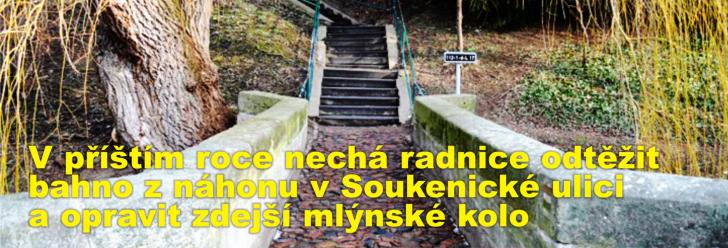 V příštím roce nechá radnice odtěžit bahno z náhonu v Soukenické ulici a opravit zdejší mlýnské kolo