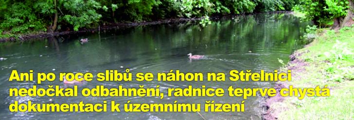 Ani po roce slibů se náhon na Střelnici nedočkal odbahnění, radnice teprve chystá dokumentaci k územnímu řízení
