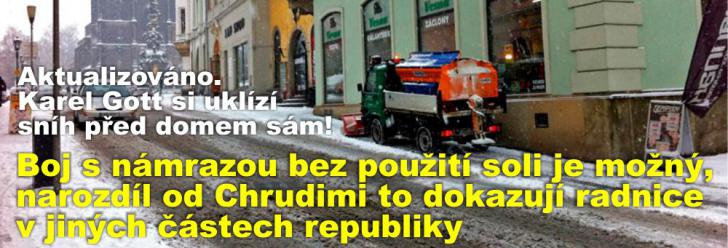 Boj s námrazou bez použití soli je možný, narozdíl od Chrudimi to dokazují radnice v jiných částech republiky