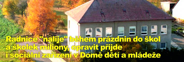 Radnice "nalije" během prázdnin do škol a školek miliony, opravit přijde i sociální zařízení v Domě dětí a mládeže
