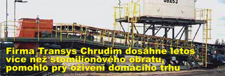 Firma Transys Chrudim dosáhne letos více než stomilionového obratu, pomohlo prý oživení domácího trhu