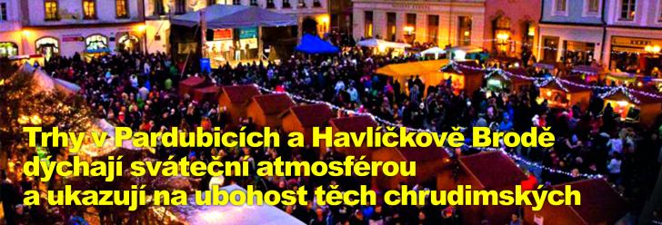 Trhy v Pardubicích a Havlíčkově Brodě dýchají sváteční atmosférou a ukazují na ubohost těch chrudimských
