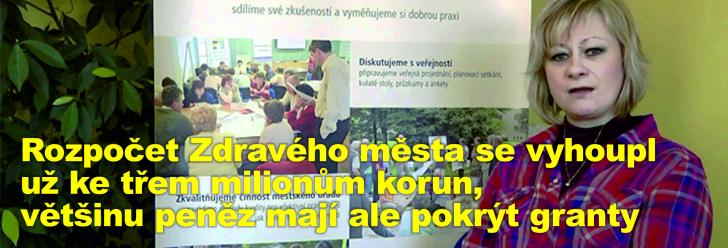 Rozpočet Zdravého města se vyhoupl už ke třem milionům korun, většinu peněz mají ale pokrýt granty