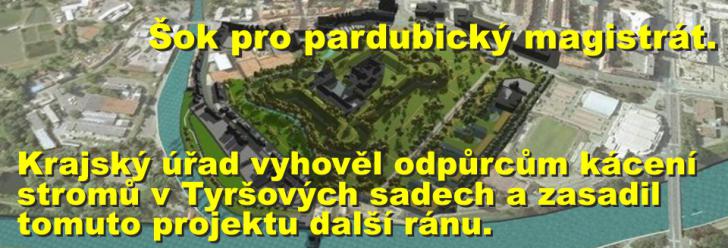 Krajský úřad vyhověl odpůrcům kácení stromů v Tyršových sadech a zasadil tomuto projektu další ránu
