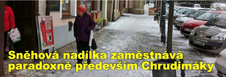Sněhová nadílka zaměstnává paradoxně především Chrudimáky, přestože je za její úklid zodpovědné město