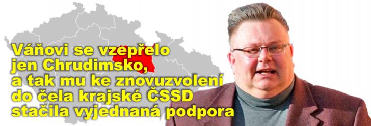 Váňovi se vzepřelo jen Chrudimsko, a tak mu ke znovuzvolení do čela krajské ČSSD stačila vyjednaná podpora