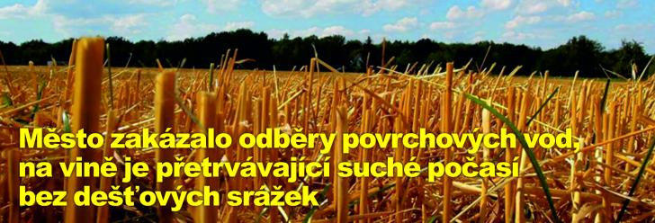 Město zakázalo odběry povrchových vod, na vině je přetrvávající suché počasí bez dešťových srážek