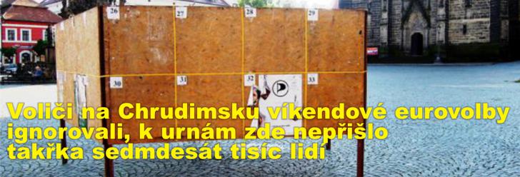 Voliči na Chrudimsku víkendové eurovolby ignorovali, k urnám zde nepřišlo takřka sedmdesát tisíc lidí