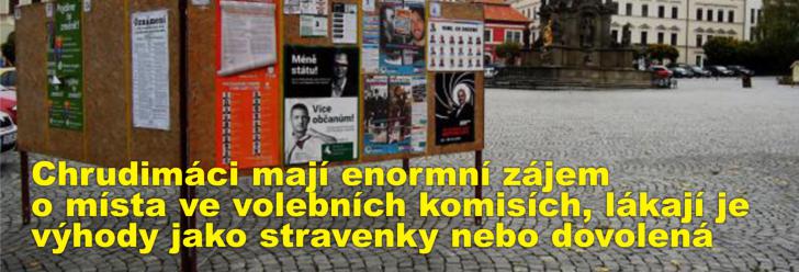 Chrudimáci mají enormní zájem o místa ve volebních komisích, lákají je výhody jako stravenky nebo dovolená