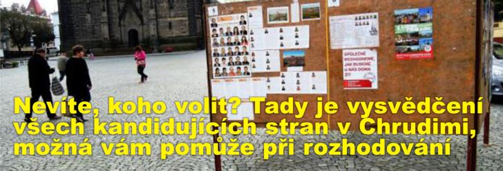 Nevíte, koho volit? Tady je vysvědčení všech kandidujících stran v Chrudimi, možná vám pomůže při rozhodování
