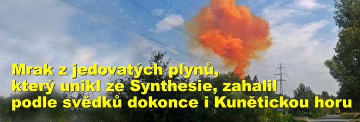 Mrak z jedovatých plynů, který unikl ze Synthesie, zahalil podle svědků dokonce i Kunětickou horu