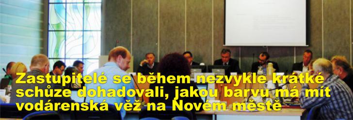 Zastupitelé se během nezvykle krátké schůze dohadovali, jakou barvu má mít vodárenská věž na Novém městě