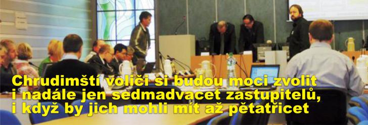 Chrudimští voliči si budou moci zvolit i nadále jen sedmadvacet zastupitelů, i když by jich mohli mít až pětatřicet