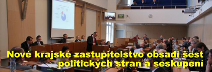 Nové krajské zastupitelstvo obsadí šest politických stran a seskupení, mezi nimi dva nováčci, nejvíc ztratily ČSSD a ODS