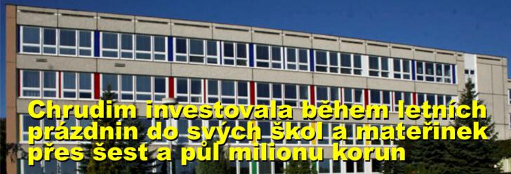 Chrudim investovala během letních prázdnin do svých škol a mateřinek přes šest a půl milionu korun