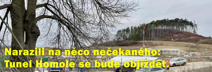 Tunel Homole se bude objíždět. Při ražbě narazili na něco nečekaného