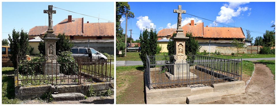 Opravený kříž ve Vlčnově požehná arciděkan Heblt