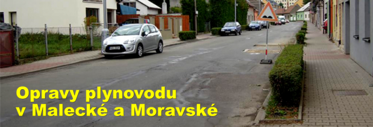Opravy plynovodu v Malecké a Moravské