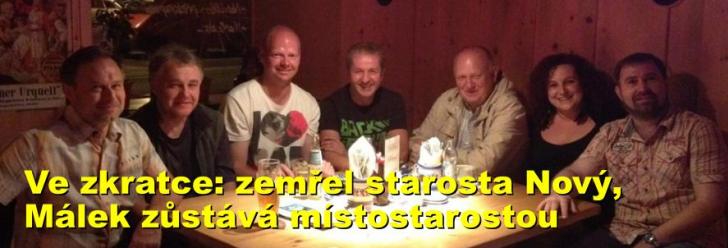 Ve zkratce: zemřel starosta Nový, Málek zůstává místostarostou