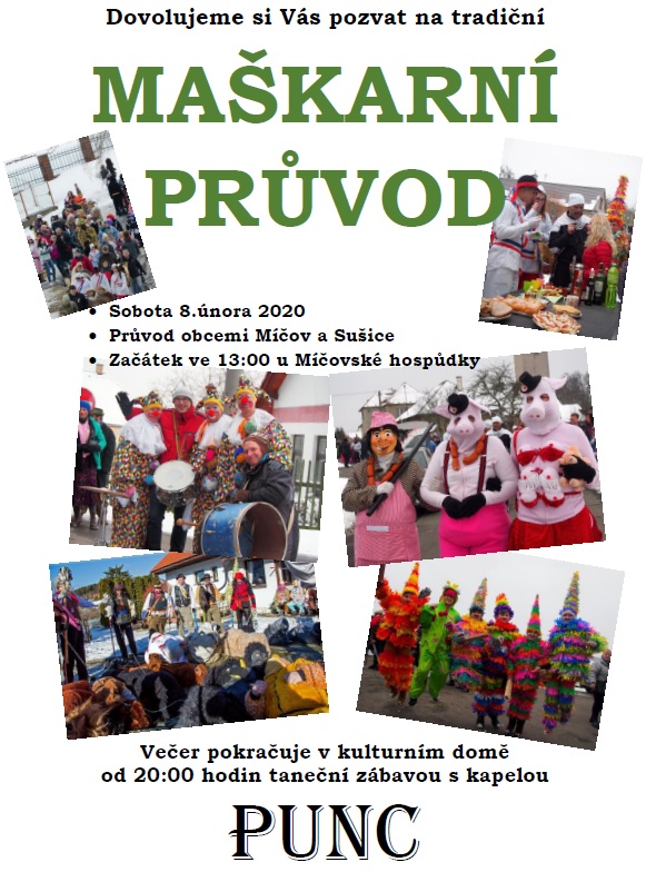 Vesnické masopustní veselí v Míčově