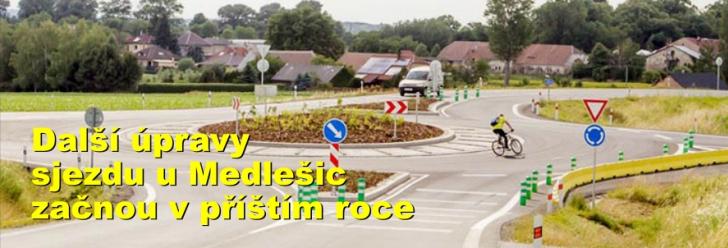 Další úpravy sjezdu u Medlešic začnou v příštím roce