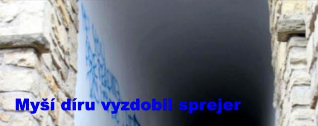 Myší díru vyzdobil sprejer