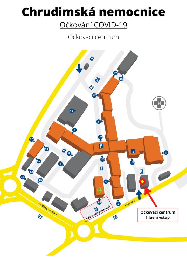 Očkovací centrum v chrudimské nemocnici pro ostudu
