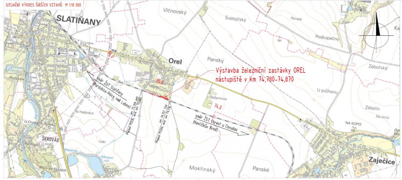 Realizaci zastávky v Orli nahrál fakt, že tu sídlí Alukov