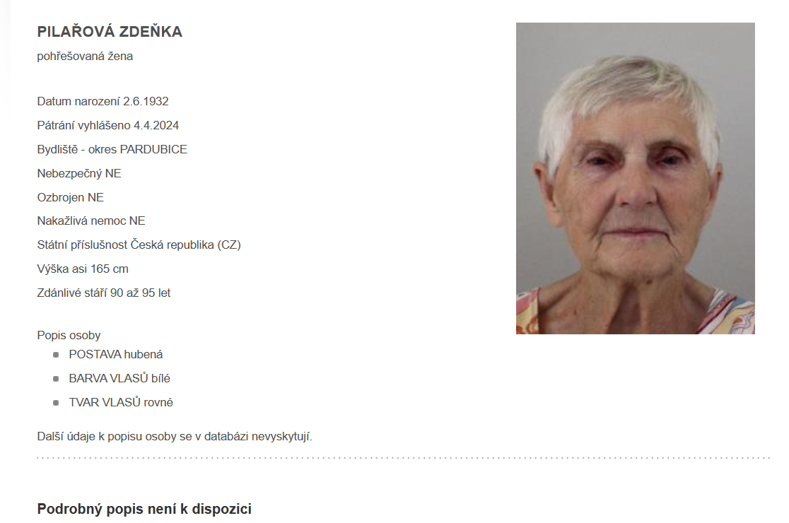 Seniorku spatřili naposled na mostě přes Chrudimku