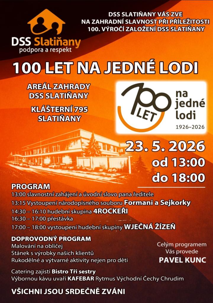 DSS Slatiňany slaví 100 let a pořádá zahradní slavnost