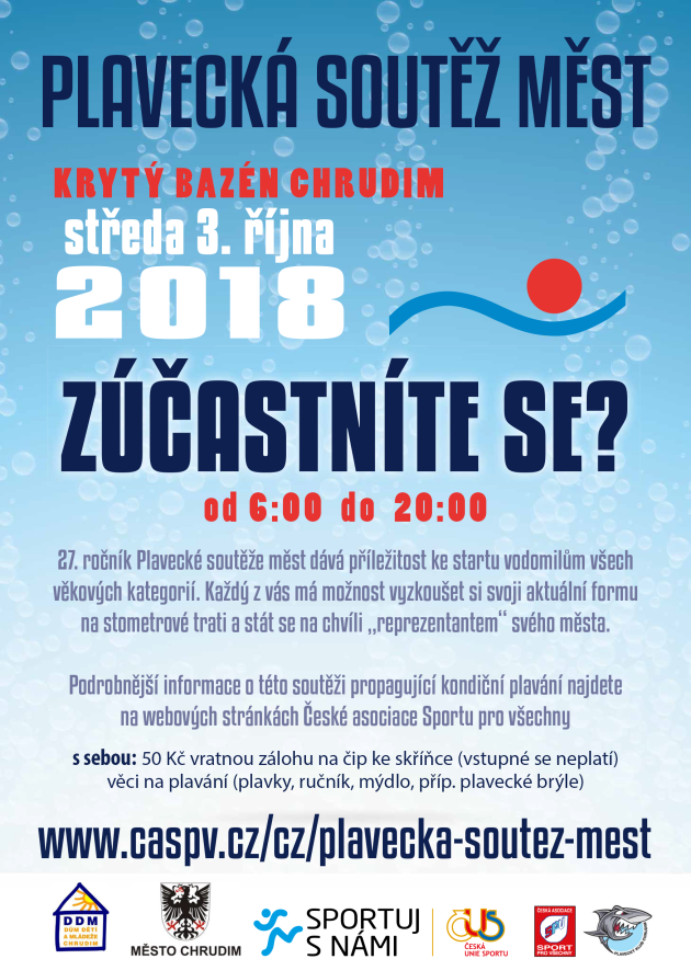 Chceš reprezentovat Chrudim v plavání? Stačí přijít!