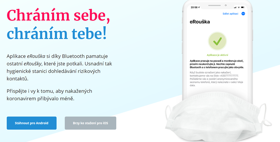 Aplikace do telefonu eRouška vám prý data neukradne