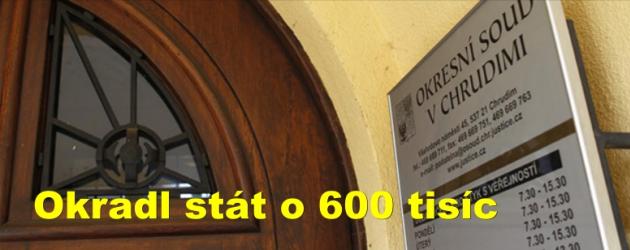 Okradl stát o 600 tisíc