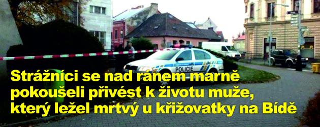 Strážníci se nad ránem marně pokoušeli přivést k životu muže, který ležel mrtvý u křižovatky na Bídě