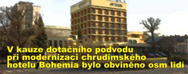 V kauze dotačního podvodu při modernizaci chrudimského hotelu Bohemia bylo obviněno osm lidí