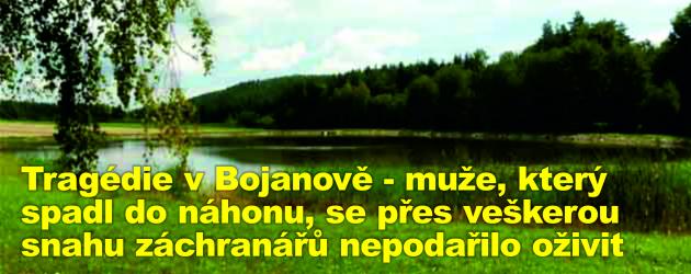 Tragédie v Bojanově - muže, který spadl do náhonu, se přes veškerou snahu záchranářů nepodařilo oživit