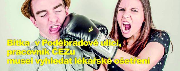 Odběratelka elektřiny v Poděbradově ulici napadla pracovníka ČEZu, ten se musel nechat ošetřit