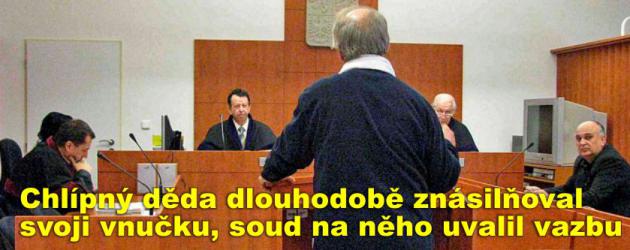 Chlípný děda dlouhodobě znásilňoval svoji vnučku, soud na něho uvalil vazbu